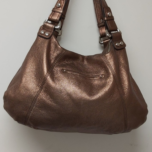 B. Makowsky Dark Rustic Brown Genuine Leather Bag - Picture 2 of 10